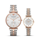 Emporio Armani Retro Silver Dial Two Tone Steel Strap Watch For Men - AR1677 Authentic Buy Shop Now