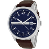 Armani Exchange Hampton Chronograph Blue Dial Brown Leather Strap Watch For Men - AX2133 Authentic Buy Shop Now