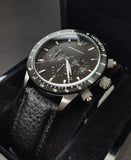 Emporio Armani Mario Chronograph Black Dial Black Leather Strap Watch For Men - AR11243 Authentic Buy Shop Now