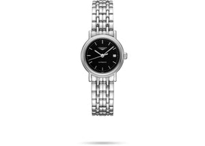 Longines Presence 25.5mm Automatic Black Dial Silver Steel Strap Watch for Women - L4.321.4.52.6 Authentic Buy Shop Now