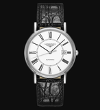 Longines Presence 38.5mm Automatic White Dial Black Leather Strap Watch for Men - L4.921.4.11.2 Authentic Buy Shop Now