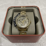Fossil Rye Automatic Skeleton Gold Dial Gold Steel Strap Watch for Women - BQ3755 Authentic Buy Shop Now