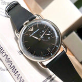 Emporio Armani Aviator Quartz Black Dial Black Leather Strap Watch For Men - AR11336 Authentic Buy Shop Now
