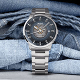 Mido Commander Automatic Gradient Blue Dial Silver Steel Strap Watch For Men - M021.407.11.411.01 Authentic Buy Shop Now