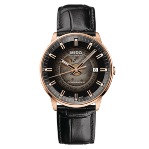Mido Commander Automatic Black Dial Black Leather Strap Watch For Men - M021.407.36.411.00 Authentic Buy Shop Now