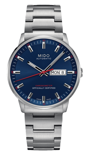 Mido Commander II Automatic Chronometer Blue Dial Silver Steel Strap Watch For Men - M021.431.11.041.00 Authentic Buy Shop Now