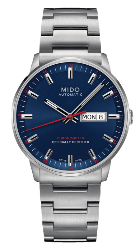 Mido Commander II Automatic Chronometer Blue Dial Silver Steel Strap Watch For Men - M021.431.11.041.00 Authentic Buy Shop Now