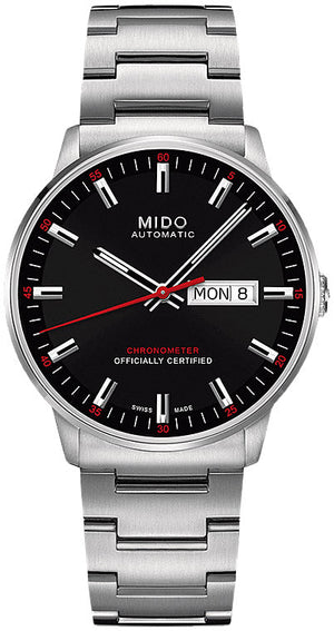 Mido Commander II Automatic Black Dial Silver Steel Strap Watch For Men - M021.431.11.051.00 Authentic Buy Shop Now