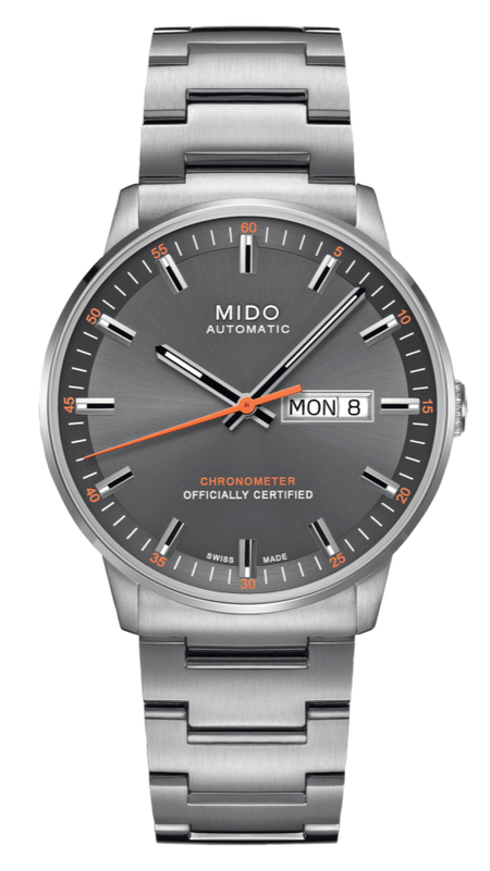 Mido Commander II Automatic Chronometer Grey Dial Silver Steel Strap Watch For Men - M021.431.11.061.01 Authentic Buy Shop Now