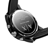 Armani Exchange Outerbanks Chronograph Black Dial Black Silicone Strap Watch For Men - AX1326 Authentic Buy Shop Now