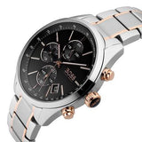 Hugo Boss Grand Prix Black Dial Two Tone Steel Strap Watch for Men - 1513473 Authentic Buy Shop Now