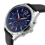 Tommy Hilfiger Gavin Blue Dial Blue Leather Strap Watch for Men - 1791468 Authentic Buy Shop Now