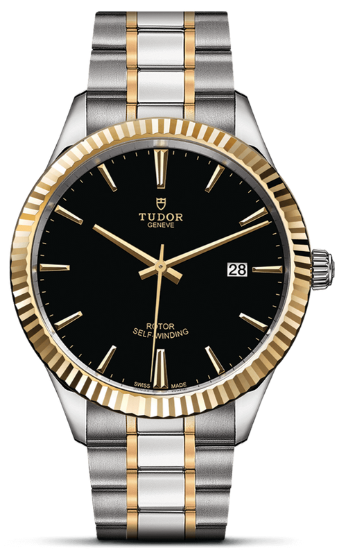 Tudor Style Automatic Black Dial Two Tone Steel Strap Watch for Men - M12713-0005 Authentic Buy Shop Now