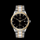 Tudor Style Automatic Diamonds Black Dial Two Tone Steel Strap Watch for Men - M12713-00011 Authentic Buy Shop Now