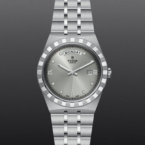 Tudor Royal Day Date Diamonds Automatic Silver Dial Silver Steel Strap Watch for Men - M28600-0002 Authentic Buy Shop Now