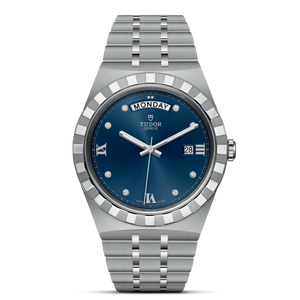 Tudor Royal Automatic Diamonds Blue Dial Silver Steel Strap Watch for Men - M28600-0006 Authentic Buy Shop Now