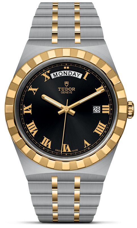 Tudor Royal Automatic Black Dial Two Tone Steel Strap Watch for Men - M28603-0003 Authentic Buy Shop Now