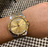 Tudor Royal Automatic Diamonds Gold Dial Two Tone Steel Strap Watch for Men - M28603-0006 Authentic Buy Shop Now