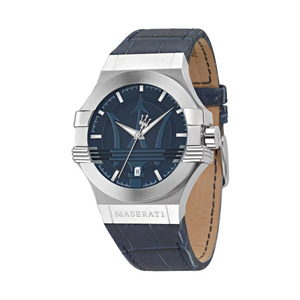 Maserati Potenza Blue Dial Blue Leather Strap Watch For Men - R8851108015 Authentic Buy Shop Now