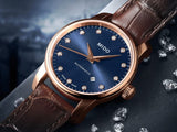 Mido Baroncelli Automatic Midnight Blue Dial Brown Leather Strap Watch For Women - M7600.3.65.8 Authentic Buy Shop Now