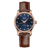 Mido Baroncelli Automatic Midnight Blue Dial Brown Leather Strap Watch For Women - M7600.3.65.8 Authentic Buy Shop Now