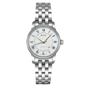Mido Baroncelli III Automatic Silver Dial Silver Steel Strap Watch For Women - M7600.4.21.1 Authentic Buy Shop Now