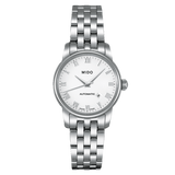 Mido Baroncelli III Automatic White Dial Silver Steel Strap Watch For Women - M7600.4.26.1 Authentic Buy Shop Now