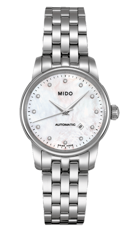 Mido Baroncelli Automatic Mother Of Pearl Dial Silver Steel Strap Watch For Women - M7600.4.69.1 Authentic Buy Shop Now