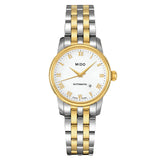 Mido Baroncelli III Automatic White Dial Two Tone Steel Strap Watch For Women - M7600.9.26.1 Authentic Buy Shop Now