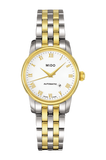 Mido Baroncelli III Automatic White Dial Two Tone Steel Strap Watch For Women - M7600.9.26.1 Authentic Buy Shop Now