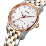 Mido Baroncelli III Automatic White Dial Two Tone Steel Strap Watch For Women - M7600.9.N6.1 Authentic Buy Shop Now