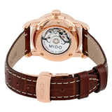 Mido Baroncelli III Automatic Silver Dial Brown Leather Strap Watch For Women - M7600.2.21.8 Authentic Buy Shop Now