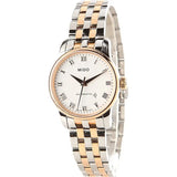 Mido Baroncelli III Automatic White Dial Two Tone Steel Strap Watch For Women - M7600.9.N6.1 Authentic Buy Shop Now
