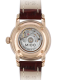 Mido Baroncelli III Automatic White Dial Brown Leather Strap Watch For Women - M7600.3.26.8 Authentic Buy Shop Now