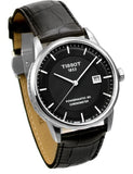 Tissot T Classic Luxury Powermatic 80 Black Dial Black Leather Strap Watch For Men - T086.408.16.051.00 Authentic Buy Shop Now