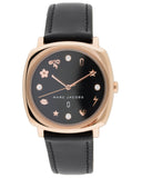 Marc Jacobs Mandy Black Dial Black Leather Strap Watch for Women - MJ1565 Authentic Buy Shop Now