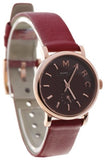 Marc Jacobs Baker Maroon Dial Maroon Leather Strap Watch for Women - MBM1271 Authentic Buy Shop Now