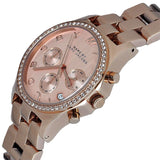 Marc Jacobs Henry Chronograph Rose Gold Dial Rose Gold Steel Strap Watch for Women - MBM3118 Authentic Buy Shop Now