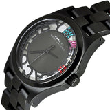 Marc Jacobs Henry Skeleton Black Dial Black Steel Strap Watch for Women - MBM3265 Authentic Buy Shop Now