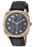Marc Jacobs Mandy Black Dial Black Leather Strap Watch for Women - MJ1565 Authentic Buy Shop Now