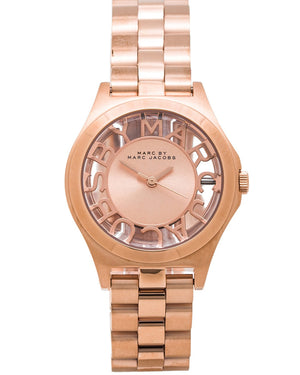 Marc Jacobs Henry Rose Gold Dial Rose Gold Steel Strap Watch for Women - MBM3293 Authentic Buy Shop Now