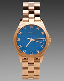 Marc Jacobs Henry Blue Dial Rose Gold Steel Strap Watch for Women - MBM3213 Authentic Buy Shop Now