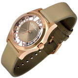 Marc Jacobs Henry Dinky Skeleton Beige Dial Beige Leather Strap Watch for Women - MBM1245 Authentic Buy Shop Now