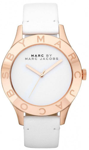 Marc Jacobs Blade White Dial White Leather Strap Watch for Women - MBM1201 Authentic Buy Shop Now