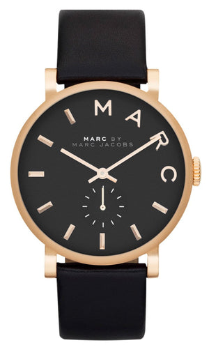 Marc Jacobs Baker Black Dial Black Leather Strap Watch for Women - MBM1269 Authentic Buy Shop Now
