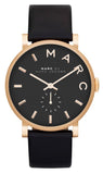 Marc Jacobs Baker Black Dial Black Leather Strap Watch for Women - MBM1269 Authentic Buy Shop Now