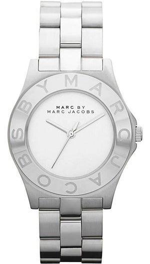 Marc Jacobs Blade Chronograph Silver Dial Silver Steel Strap Watch for Women - MBM3125 Authentic Buy Shop Now