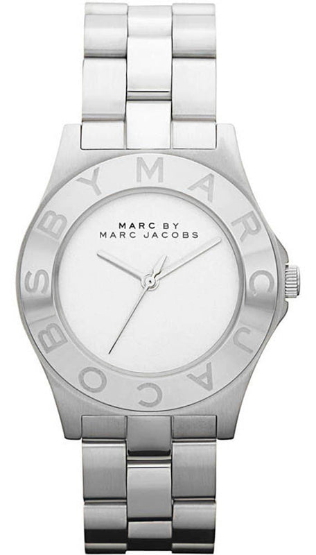 Marc Jacobs Blade Chronograph Silver Dial Silver Steel Strap Watch for Women - MBM3125 Authentic Buy Shop Now