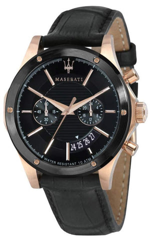 Maserati Circuito Black Dial Black Leather Strap Watch For Men - R8871627001 Authentic Buy Shop Now