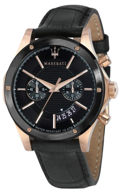 Maserati Circuito Black Dial Black Leather Strap Watch For Men - R8871627001 Authentic Buy Shop Now